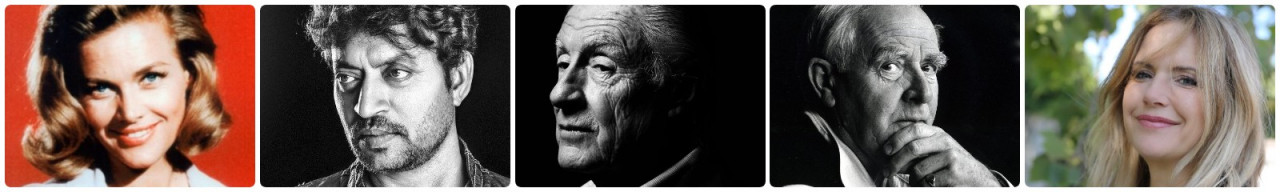 Honor Blackman, Irrfan Khan, Joel Schumacher, John le Carré and Kelly Preston. – Facebook/ Instagram pix