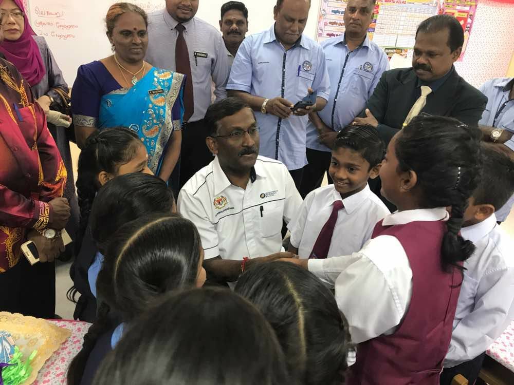 Many of the initiatives concerning Tamil schools today were demands brought forward by leading civil society organisations, such as the Tamil Foundation, and not not initiatives led by former deputy education minister Datuk P. Kamalanathan (centre) personally. – Pic courtesy of Datuk P. Kamalanathan’s office, December 29, 2020