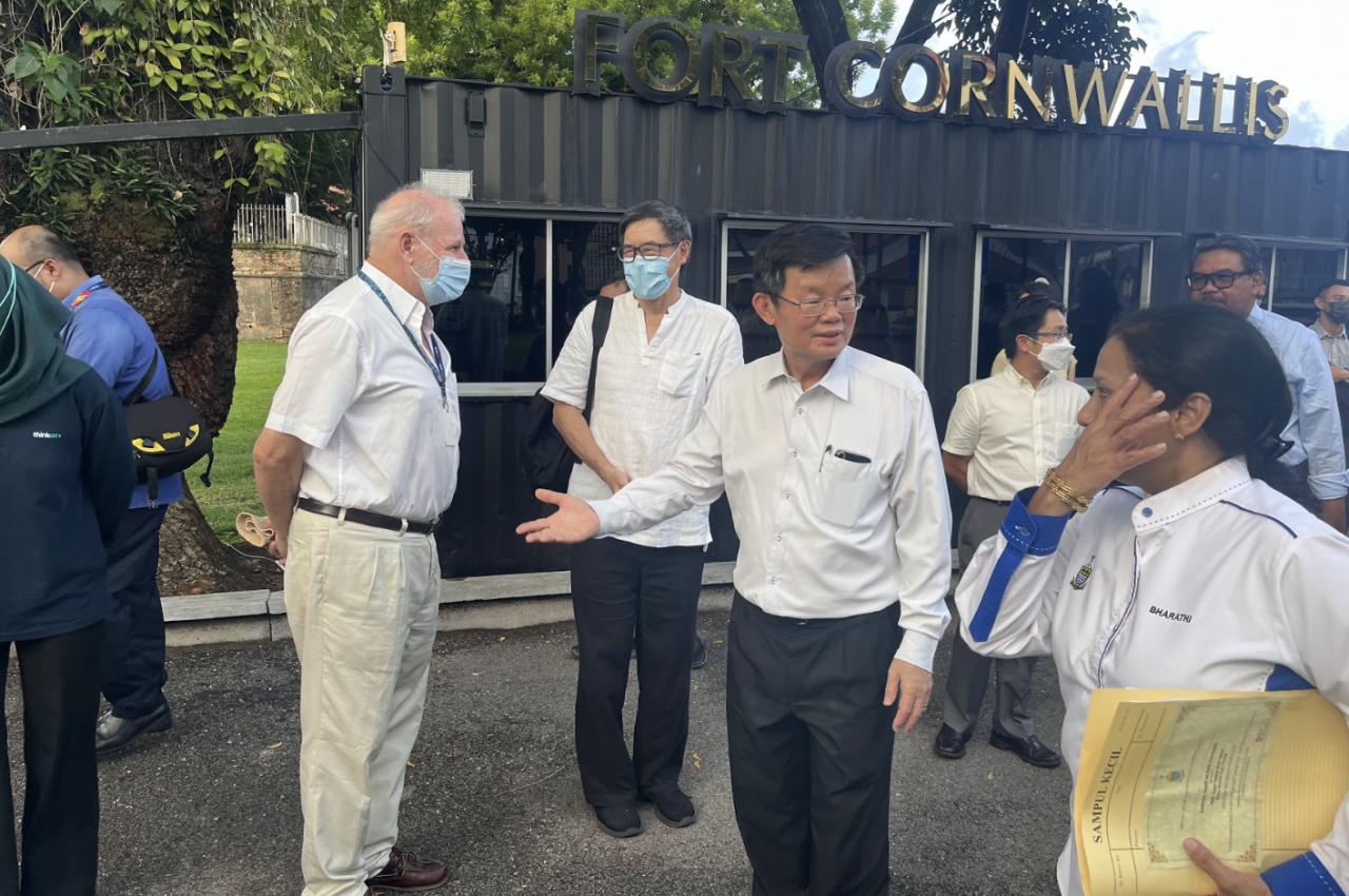 During a walkabout with Penang Chief Minister Chow Kon Yeow on its grounds yesterday, Think City board director Laurence Loh said that the only surviving intact mercenary fort in Malaysia now has a high-value proposition. – RACHEL YEOH/The Vibes pic, June 1, 2022