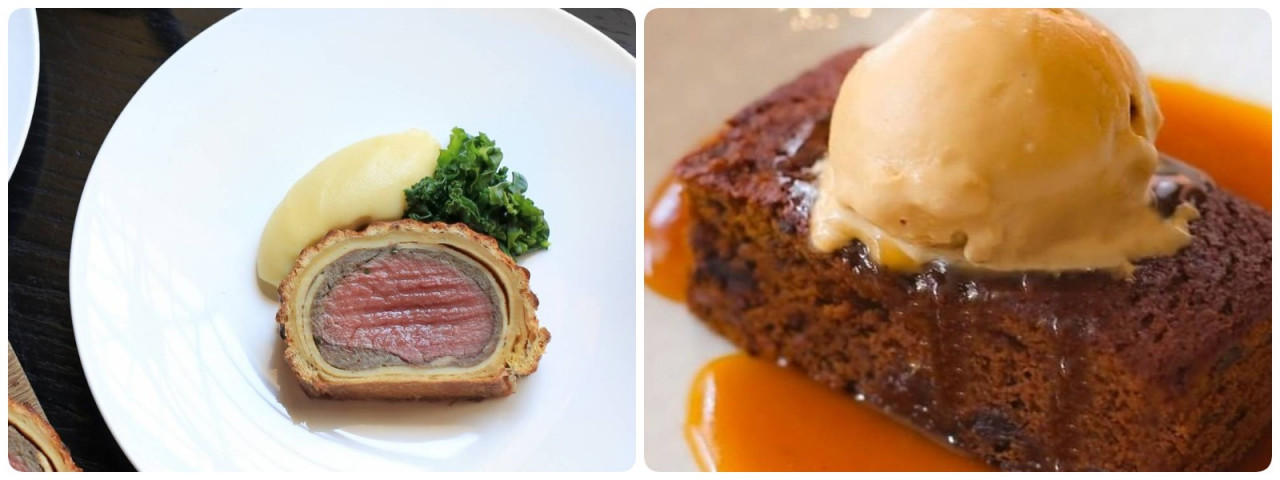 The beef wellington and sticky date pudding. – Gordon Ramsey Restaurants pic
