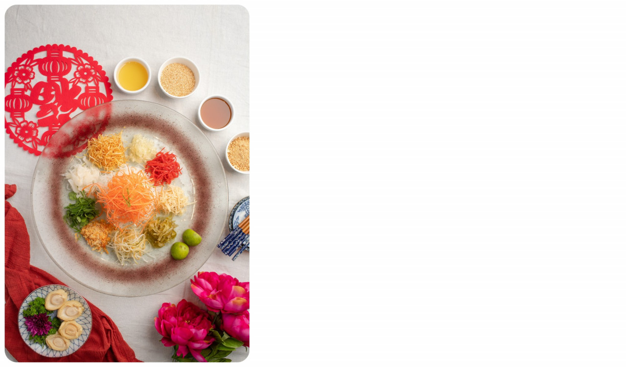 Seven different varieties of Yee Sang. – Grand Imperial pic