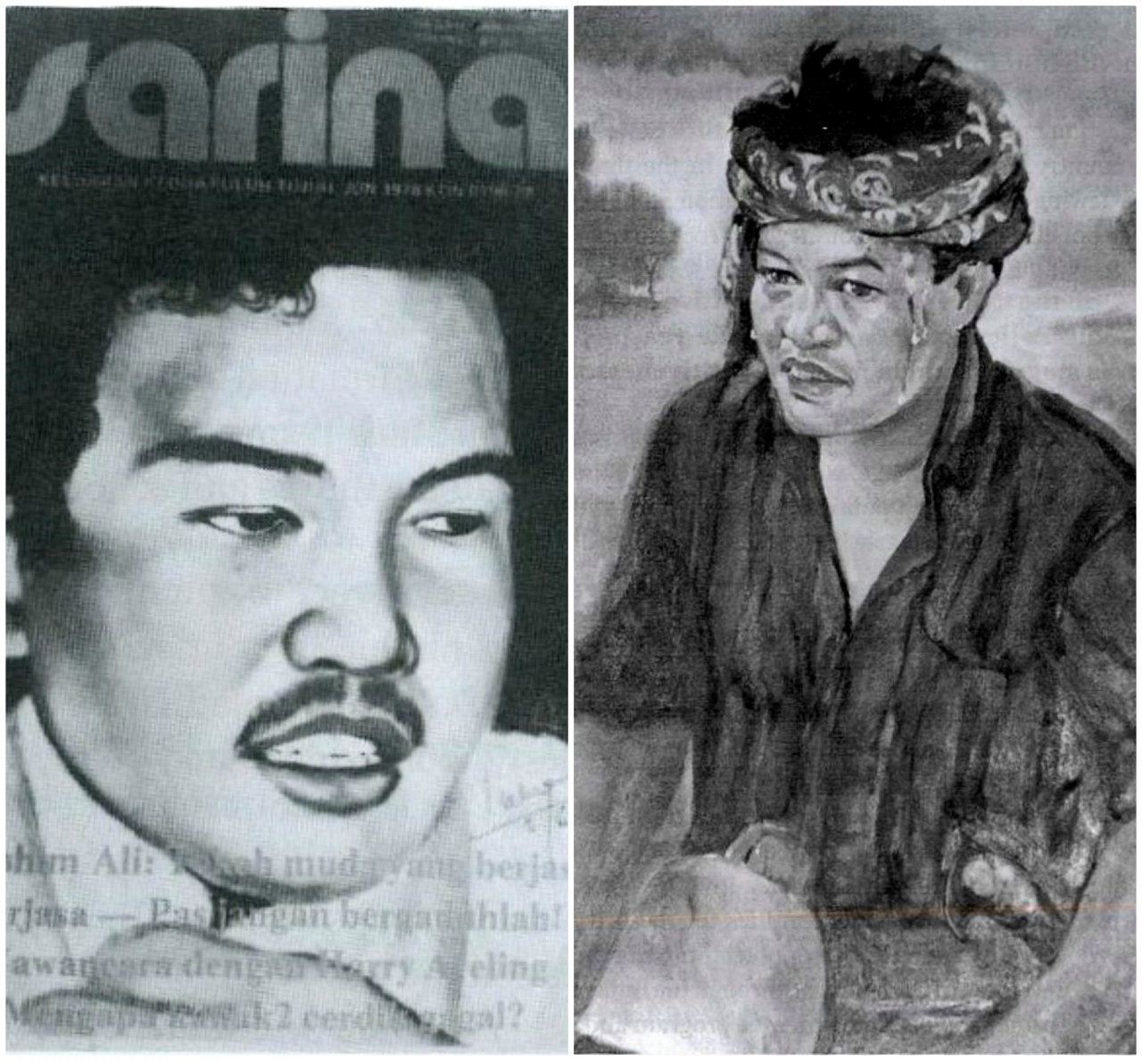 (Left) 'Sarina' magazine in 1978 declared Tok Him ‘Tokoh Muda Yang Berjasa’ (a meritorious young leader). An illustration of Tok Him. – Pic courtesy of 'The Misunderstood Man: An Untold Story' by Ibrahim Ali