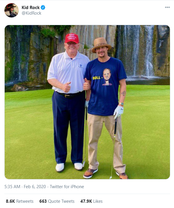Kid Rock is in Team Trump. – AFP pic, November 2, 2020