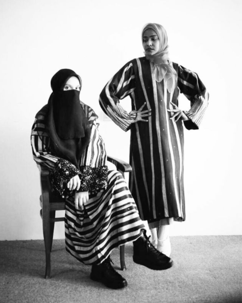 Kirana with model wearing one of her designs. – Instagram pic