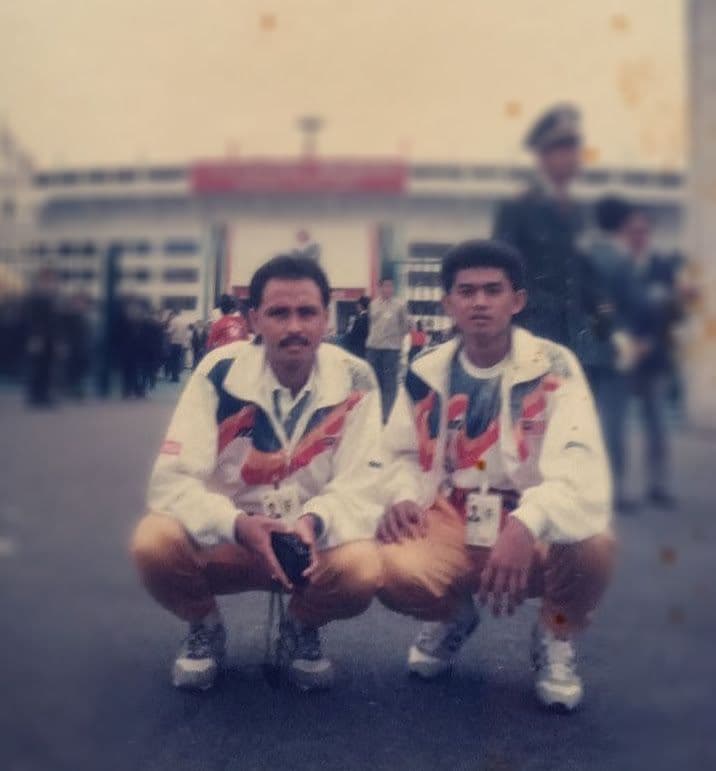 With Soon Mustapha at Asian Games Beijing 1990. Pic courtesy of Mirnawan Nawawi