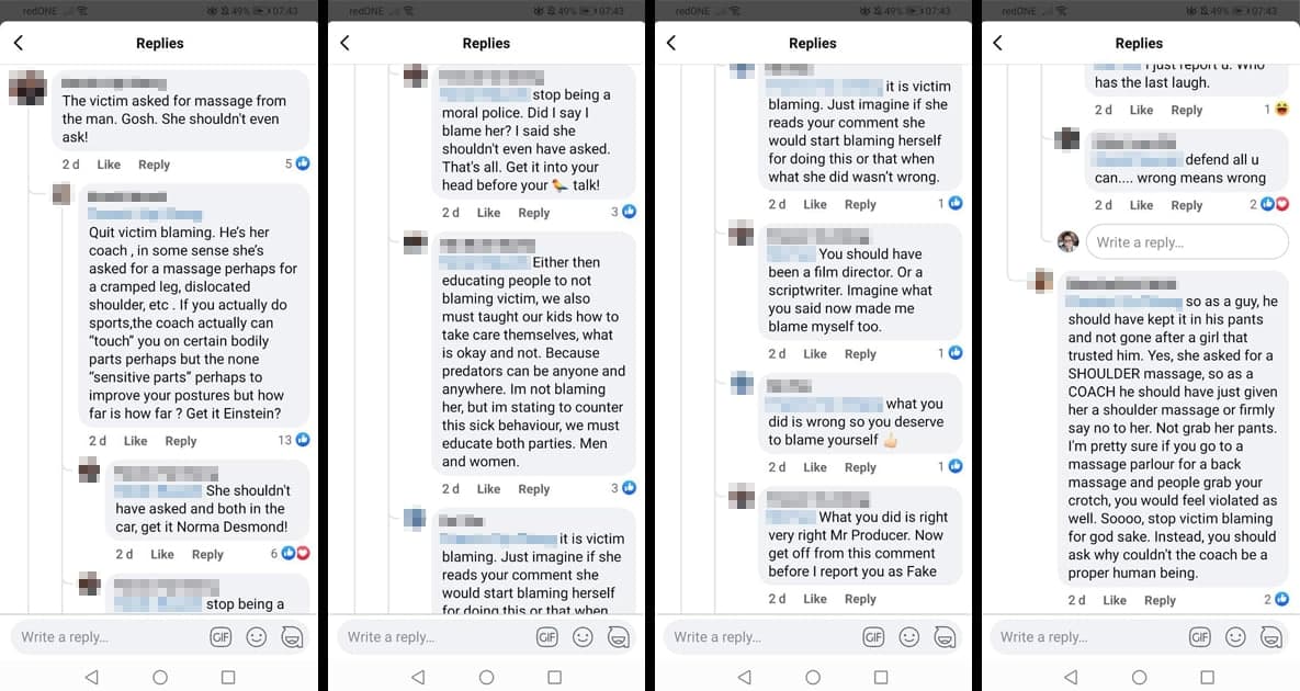 Facebook screenshots