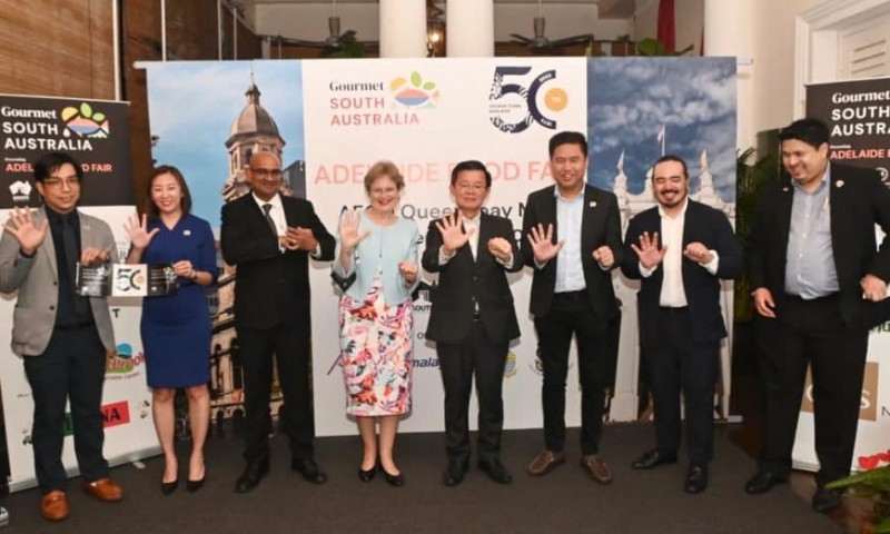 (From third left) Mayor Datuk Anthony Rajendran, the Governor of South Australia Frances Adamson AC and Penang Chief Minister Chow Kon Yeow at a reception at Suffolk House to celebrate 50 years of the signing of the George Town-Adelaide sister-city pact, in August. – Ian McIntyre pic, November 22, 2023