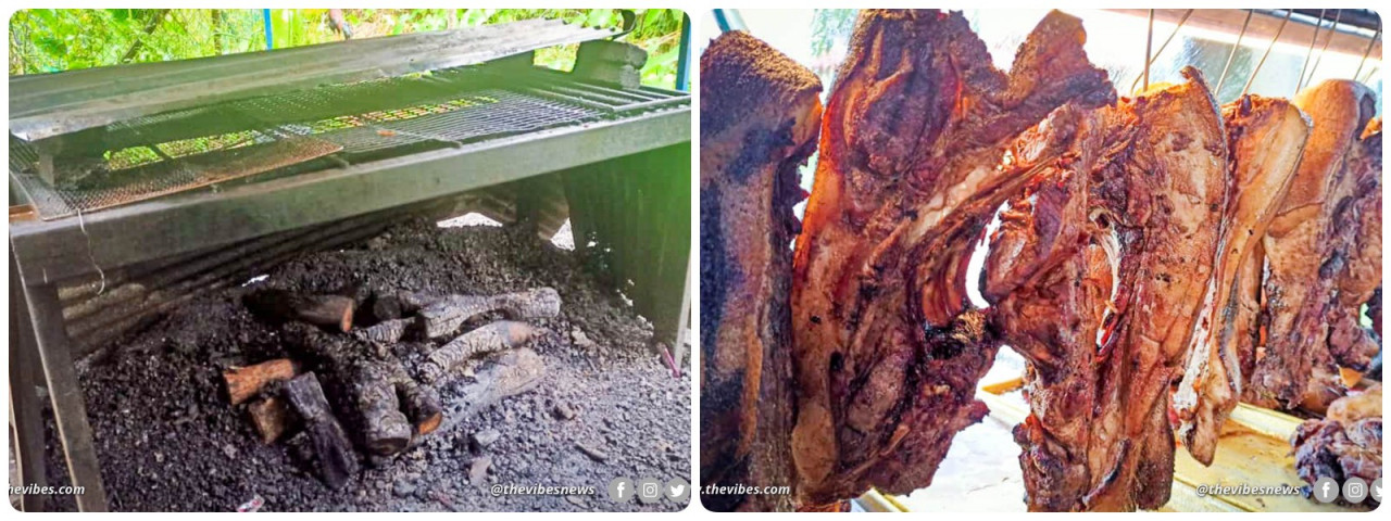 Sinalau smoker [left pic] and the end product. – DWEN CHAN/The Vibes