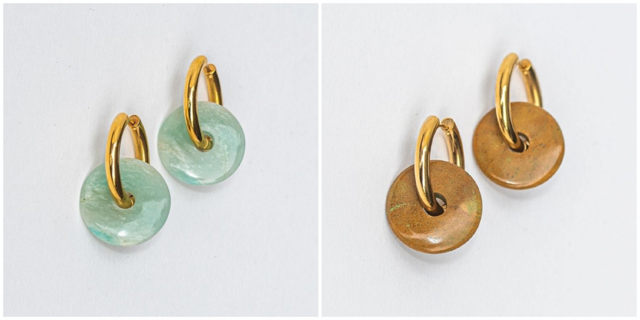 The best-selling Yara earrings made from natural gemstones. – Pic courtesy of Fugeelah 