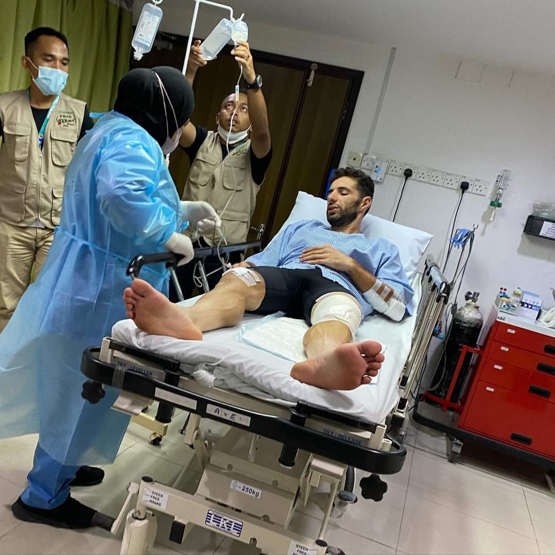 Youcef Reguigui had to undergo surgery in a hospital in Kinta, Ipoh this afternoon over his injuries. – LTdL pic, October 15, 2022