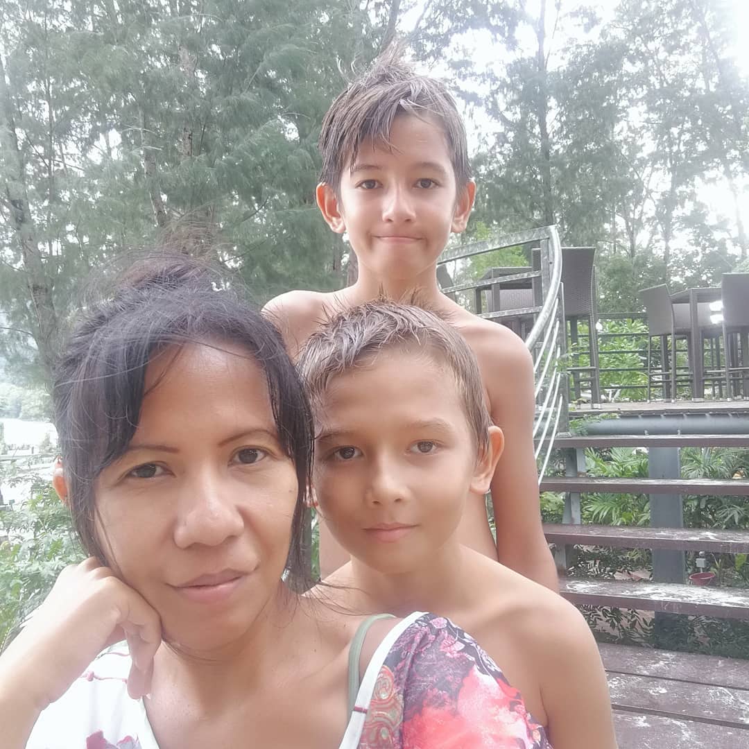 Nor Azieta and her two sons, enjoying the outdoors. - Facebook pic courtesy of Nor Azieta