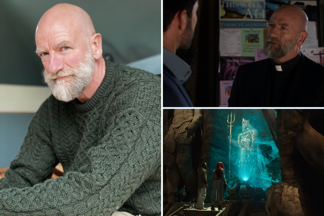 Graham McTavish (left) as Father Kinley in Lucifer (above right) and King Atlan in Aquaman (below right). – Pic courtesy of Netflix