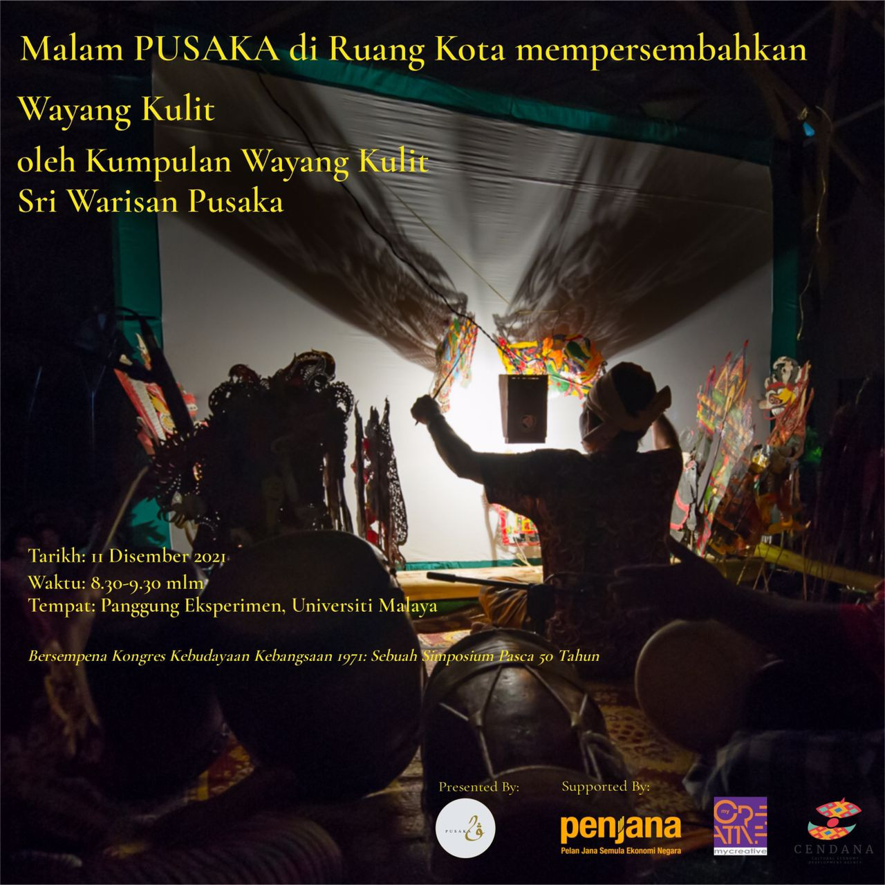 Pusaka will also present a Wayang Kulit performance by Kumpulan Wayang Kulit Sri Warisan Pusaka from Machang, Kelantan on the night of December 11. – Pusaka pic