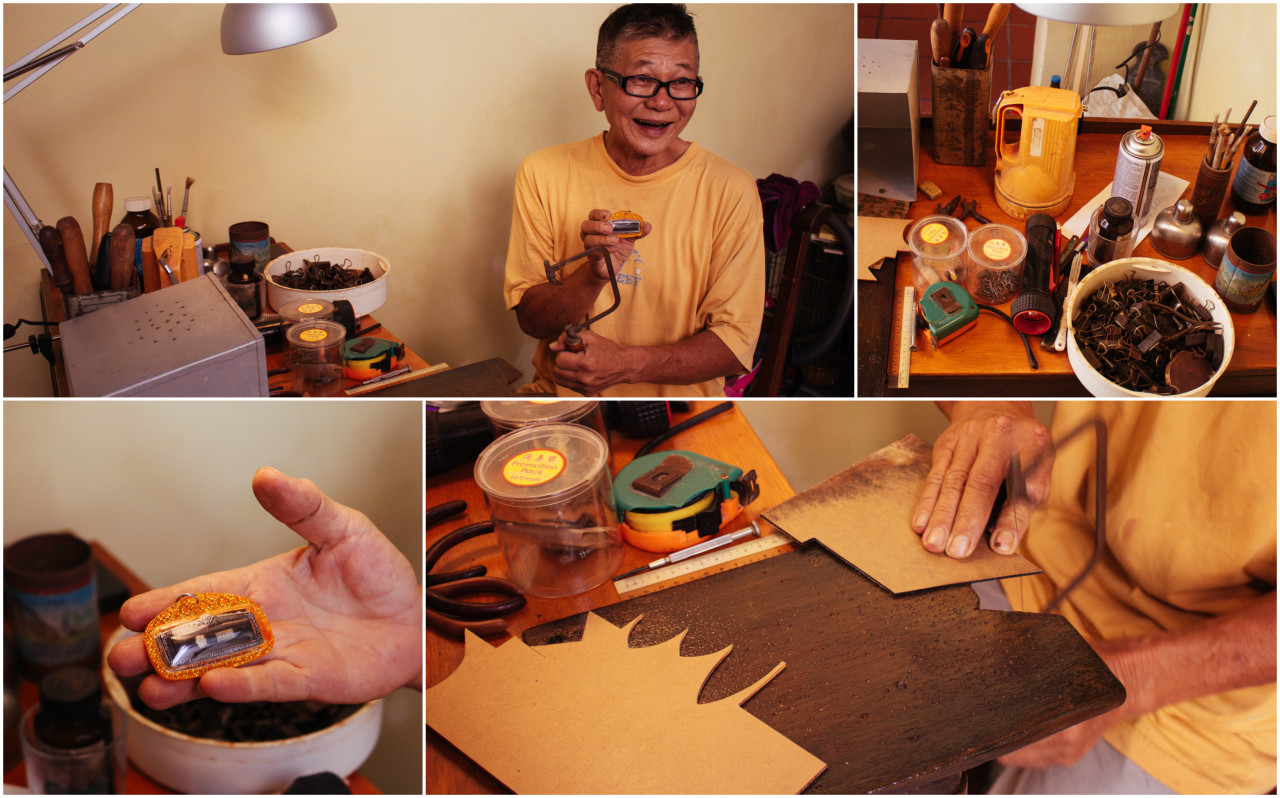 Chong is seen at his workstation, now in the same space as his gallery. He is working on an amulet during a recent visit to get updates on his progress. – Pic courtesy of Ryan Lam