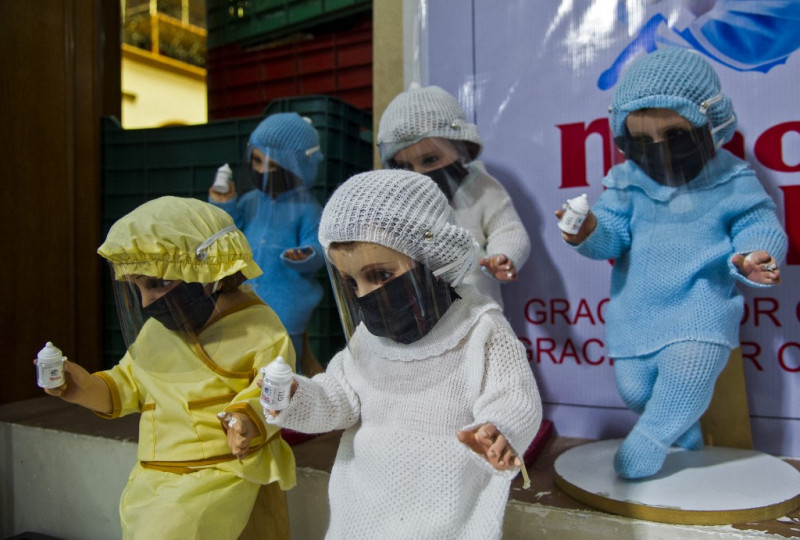Baby Jesus dolls help raise Covid awareness in Mexico