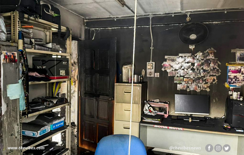 Room at Penang police station catches fire