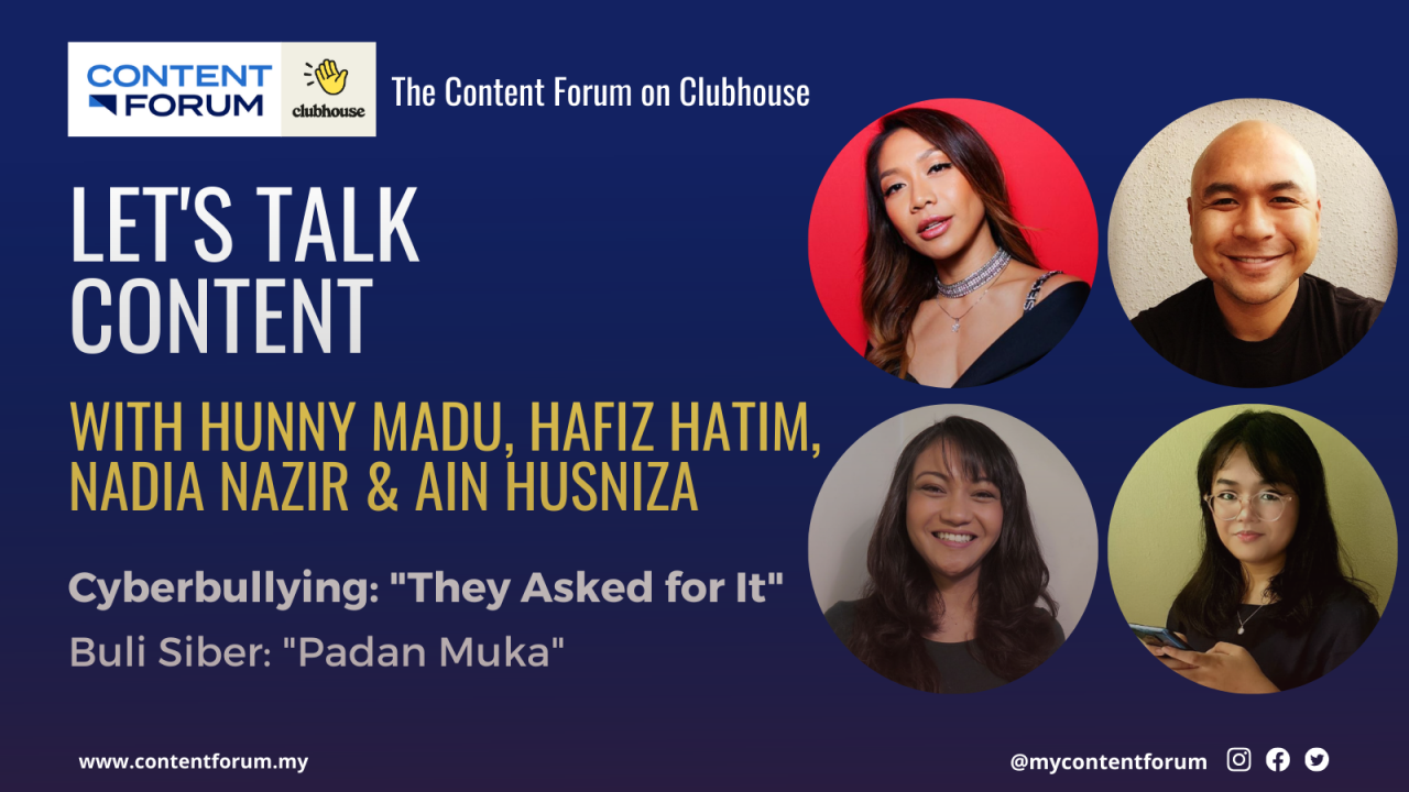 Featured guests Ain Husniza, Hunny Madu, and Hafiz Hatim. – Content Forum pic