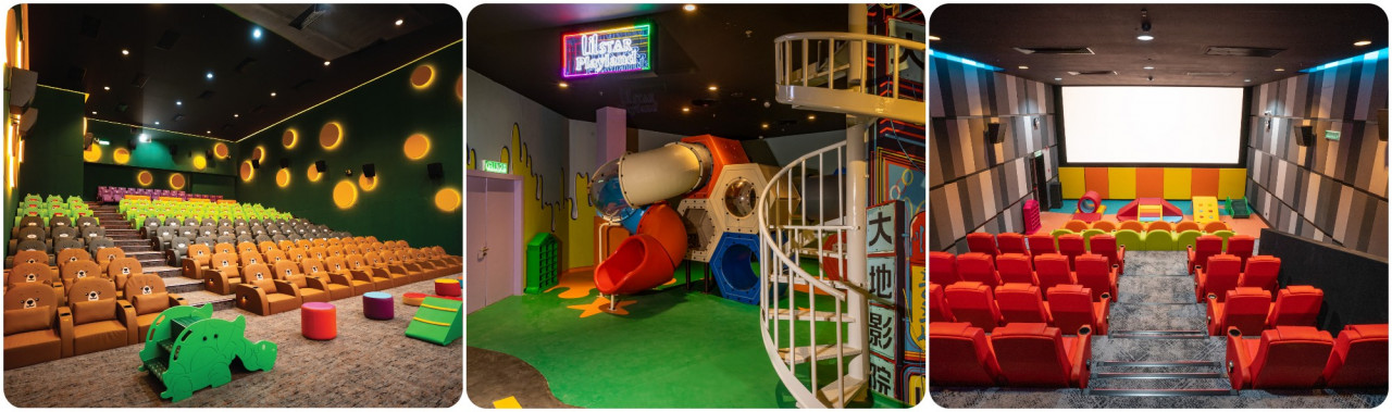 (From left) Dadi Cinema Pavilion KL; Dadi Cinema Da Men USJ Lil Star Playland and Cinema Hall. – Dadi Cinema pix