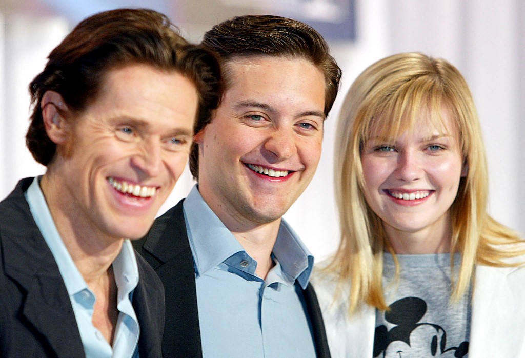 (From left) Willem Dafoe, Tobey Maguire, and Kirsten Dunst are all smiles during the promotional tour for the movie. – AFP pic