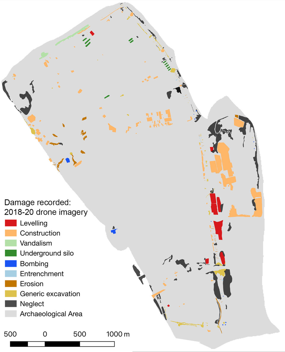 Figure 2: Map of damage identified by drone survey, visualised by categories. – Creative Commons CC NC ND 4.0 pic