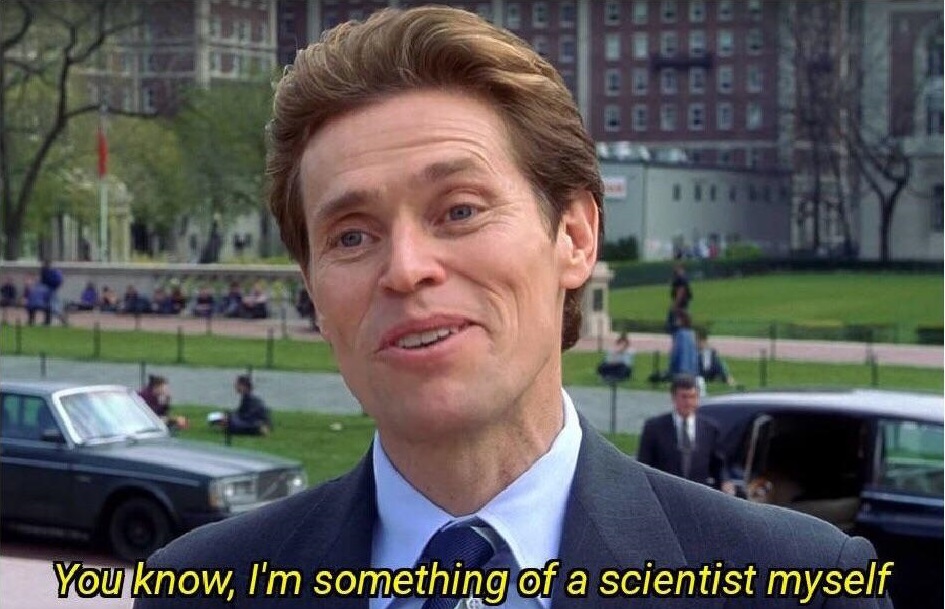 One of the many meme templates that were birthed by this movie and by Dafoe’s perfectly scenery-chewing performance as Norman Osborn. – Reddit pic