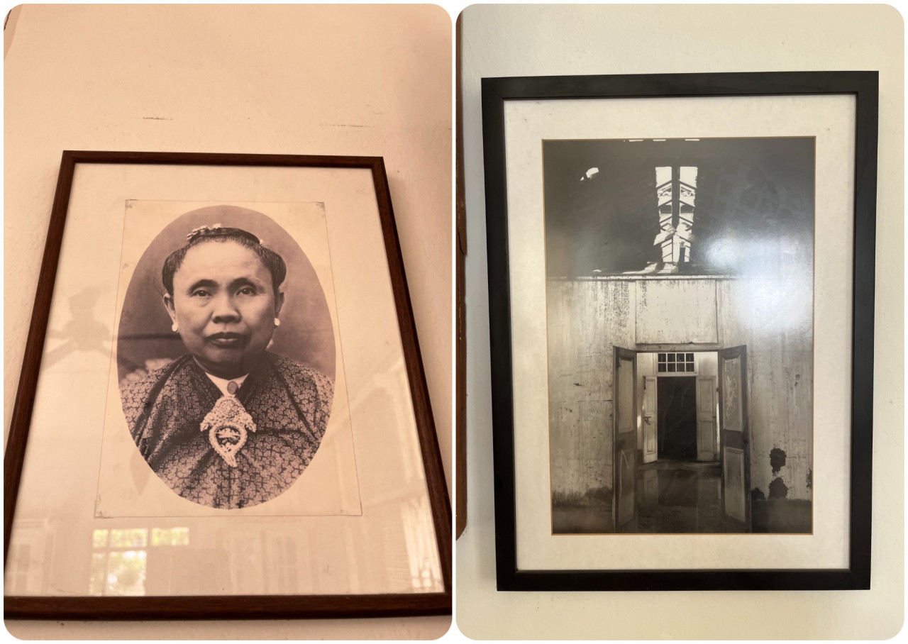 A portrait of Madam Yeoh Siew Hooi (left) and how the home was like when the couple bought it. – Rachel Yeoh pic
