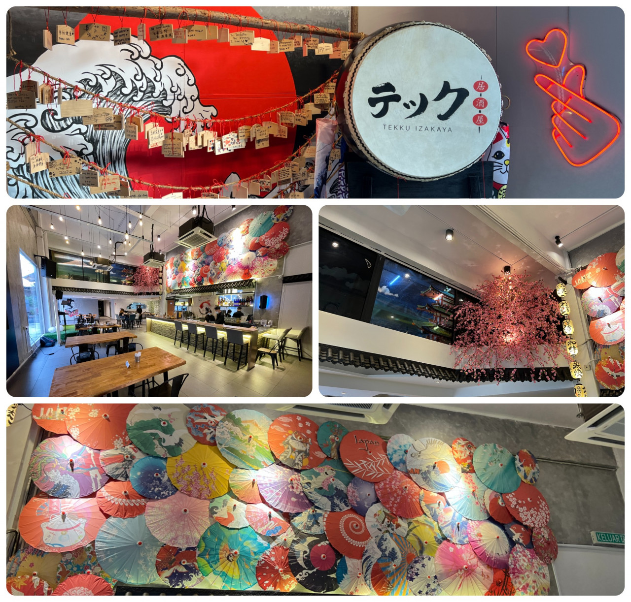 Some snapshots of the interior decor of Tekku Izakaya, located in Kota Damansara, Petaling Jaya. – HAIKAL FERNANDEZ/The Vibes pic, centre left pic taken from Facebook