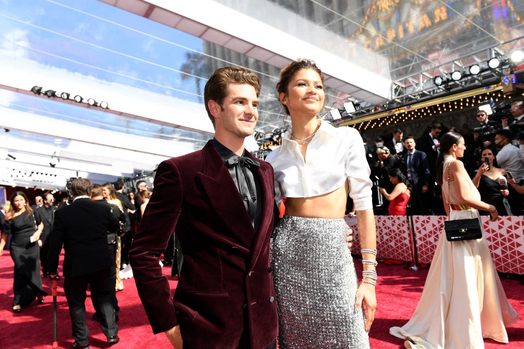 British-US actor Andrew Garfield with US actress Zendaya. – AFP pic