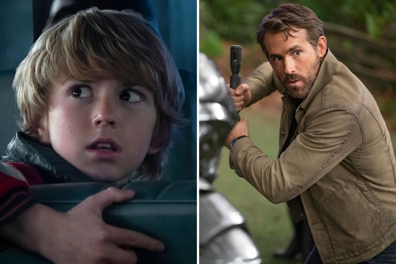 Walker Scobell (left) and Ryan Reynolds are both playing Adam, the former, a kid in 2022, and the latter, an experimental pilot from 2050. – Pic courtesy of Netflix