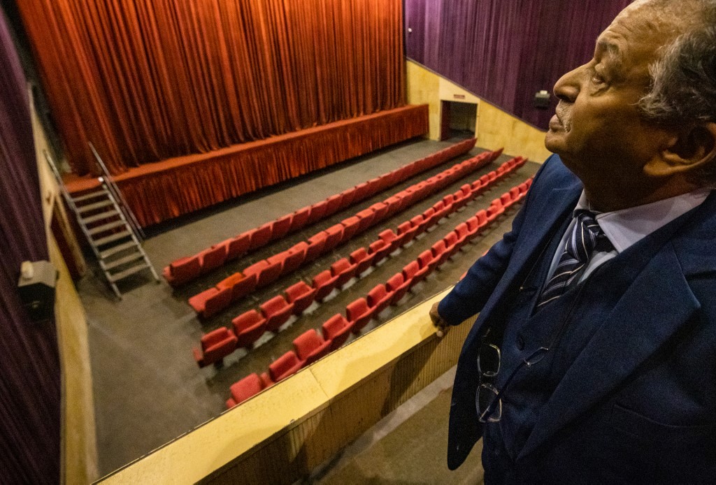 Yahla Yahla, who worked as a projectionist in Morocco for 35 years, visiting the empty Le Rif cinema in Casablanca, on January 24, 2022. – AFP pic