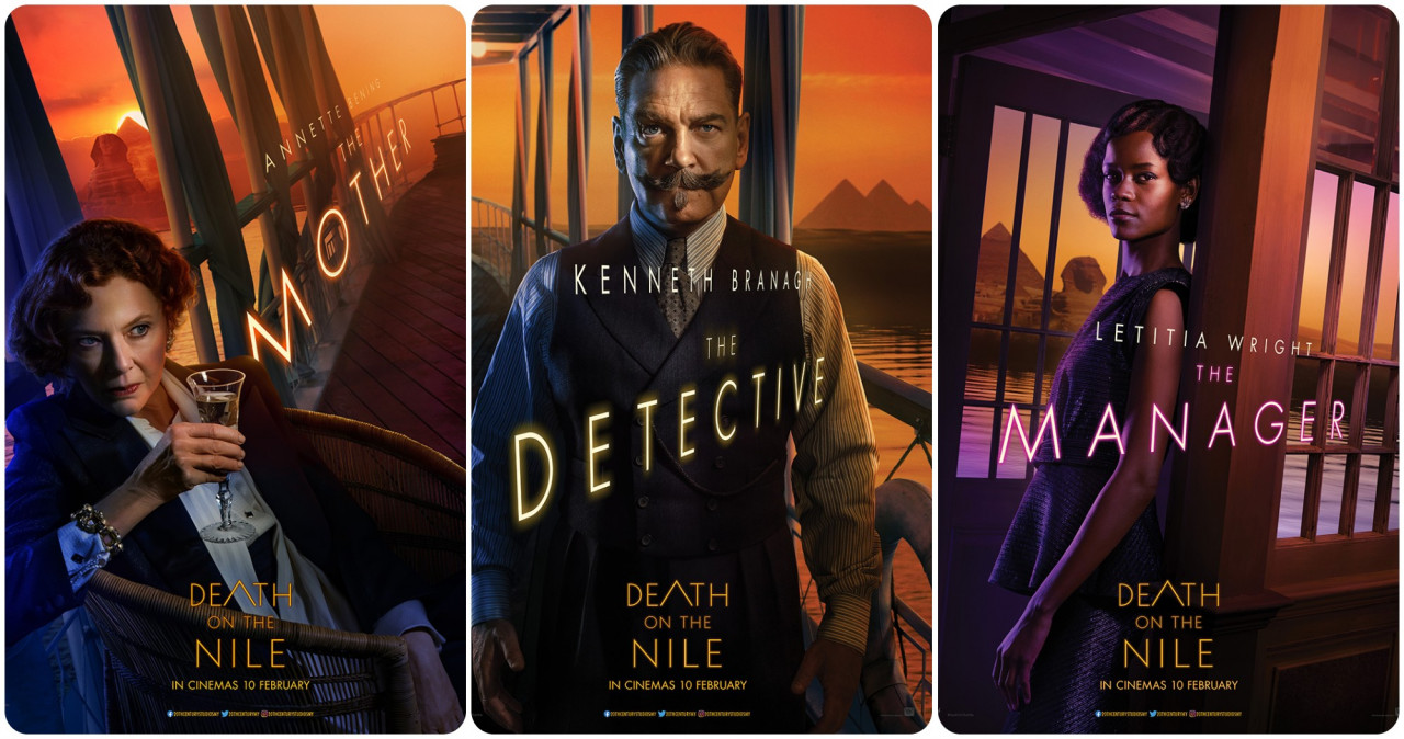 (Above and below) The newly released character posters featuring an all-star cast of suspects from 'Death on the Nile'. – Disney pix
