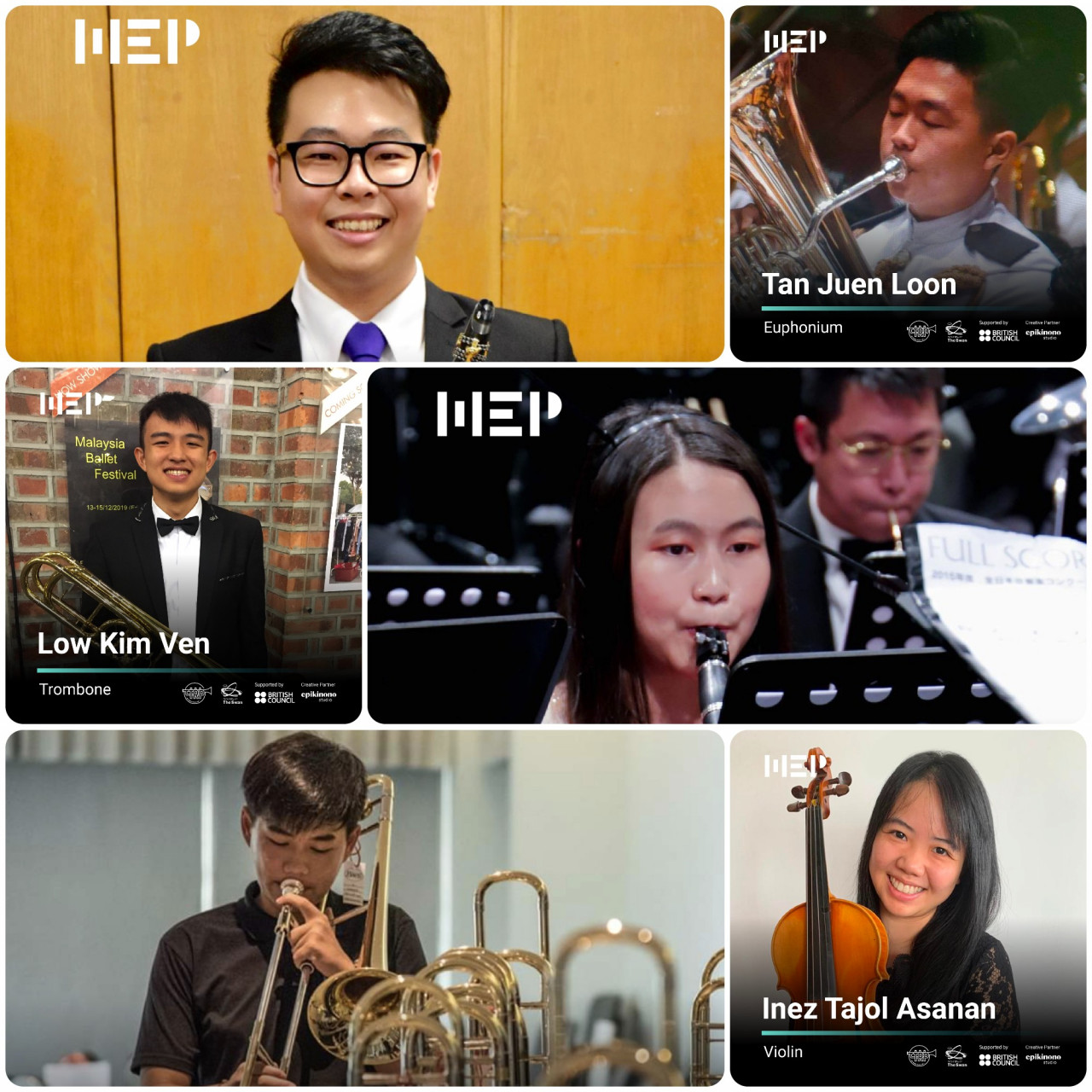 The six Malaysian instrumentalists who will perform the world premieres of eight new compositions in the concert. – The Rondo Production pix