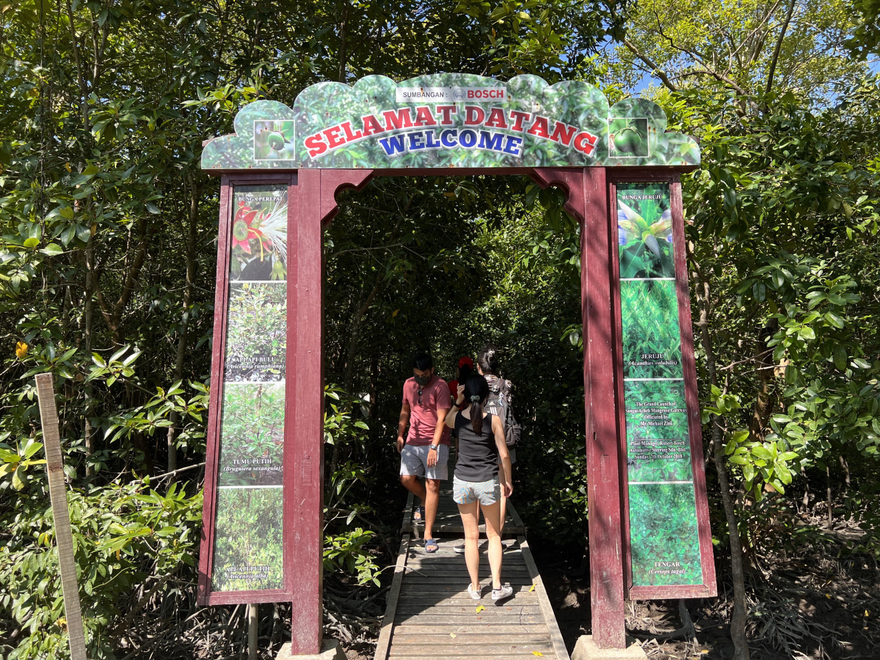 Visitors at the entrance of Sungai Acheh Mangrove Swamp. – Rachel Yeoh pic