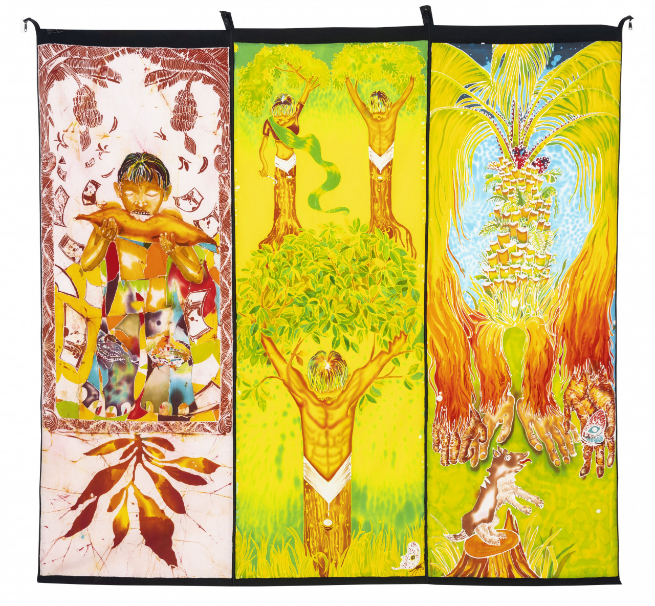 The Batik Motif Reimagined, 2021, batik (Remazol dye on cotton cloth with zipper support hanging system). – Pic courtesy of Cult Gallery
