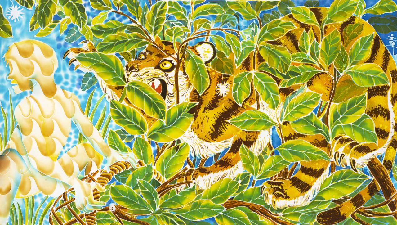 The Dyeing Era, 2022, batik (Remazol dye on cotton cloth) – Pic courtesy of Cult Gallery