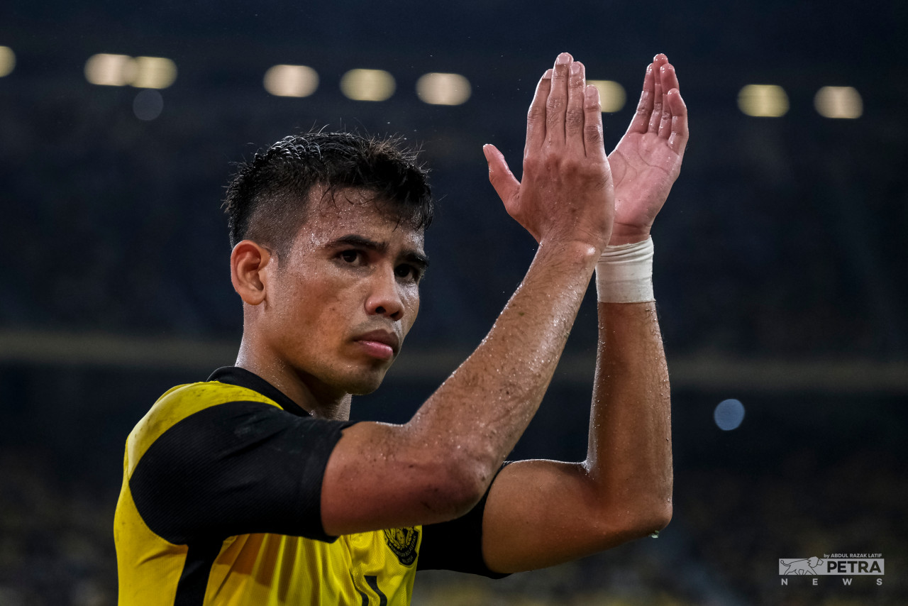Muhammad Safawi Rasid, the player who started Malaysia’s winning goal to advance for the 2023 Asian Cup final. – ABD. RAZAK LATIF/The Vibes pic, June 17, 2022