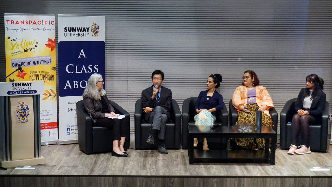 ‘A Conversation with Artists & Authors: Illustrating Diversity & Inclusivity, One Word at a Time’, moderated by Esther Van Nes and featuring (start from second left) William Tham, Pauline Fan, Adriana Nordin Manan, and Srijah Nair. – Pic courtesy of Sunway Education Group
