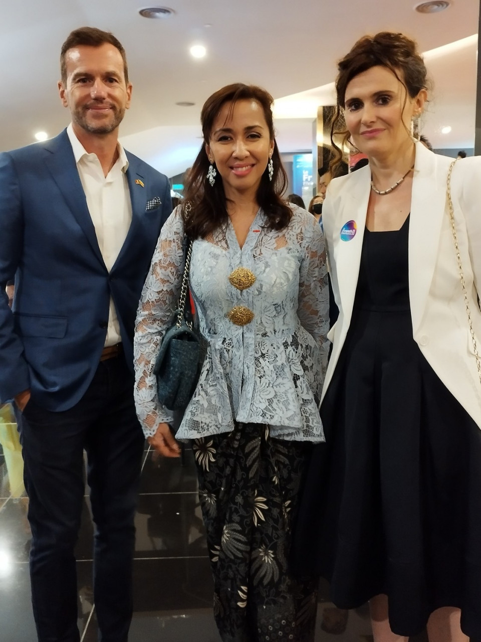 (From left) Datuk Setia Aubry Rahim Mennesson, Tengku Zatashah Sultan Sharafuddin Idris Shah, and Violaine Dupic, director of Alliance Française of Kuala Lumpur, at the opening ceremony of Le French Film Festival 2022. – Pic courtesy of Alliance Francaise
