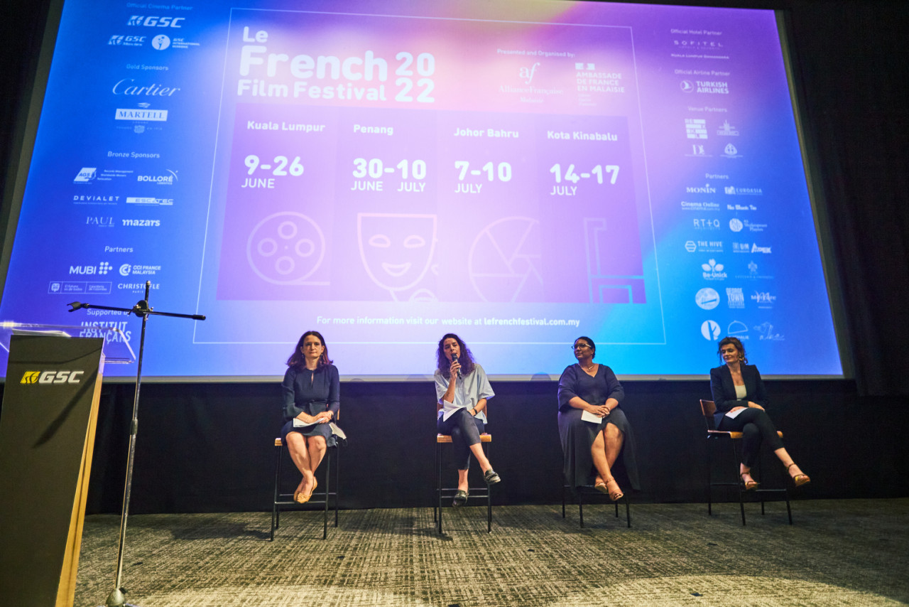 (From left) Emmanuelle Marchand, counsellor for Co-operation and Cultural Affairs at the Embassy of France in Malaysia, Asma Manssouri, cultural coordinator at AFKL, Priscille Lasémillante, director at Alliance Française of Penang and Violaine Dupic, director at AFKL. – Pic courtesy of LFFF22
