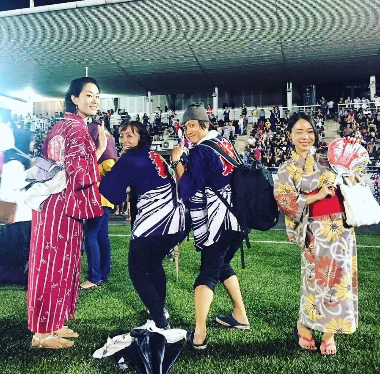 Nozomi (far right) with friends at the 2016 Bon Odori festival in Shah Alam, Selangor. – Pic courtesy of Nozomi
