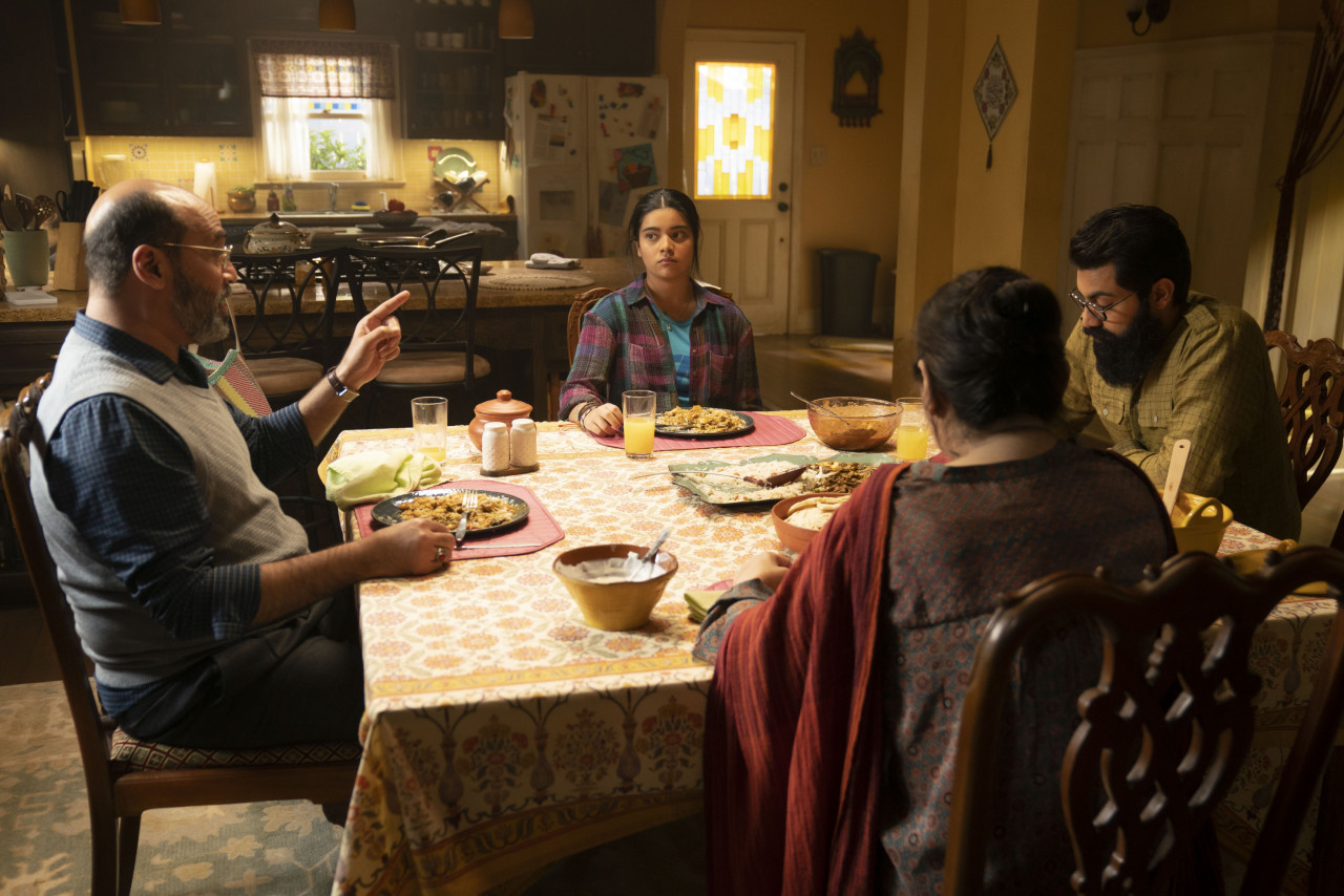 Family is a very big part of Kamala’s life and the show spends a lot of time developing these relationships. (From L-R) Her father Yusuf, Kamala, her mother Muneeba, and her brother Aamir. – Pic courtesy of Disney
