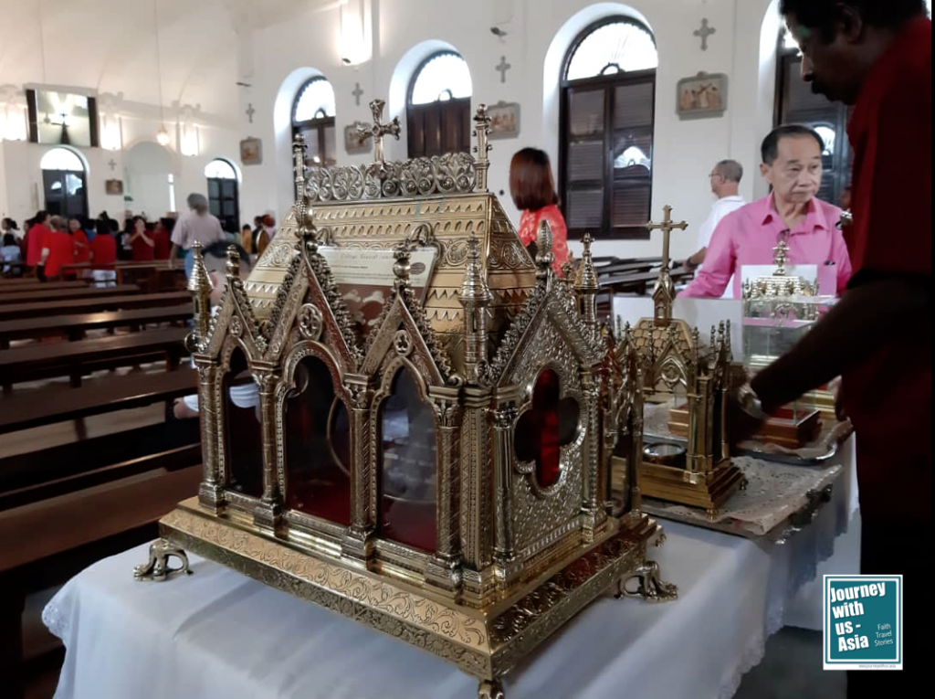 Relics of St Philip Minh and companions loaned from College General for display at the Church of the Assumption in Penang. – Pic courtesy of 'Journey With Us Asia'