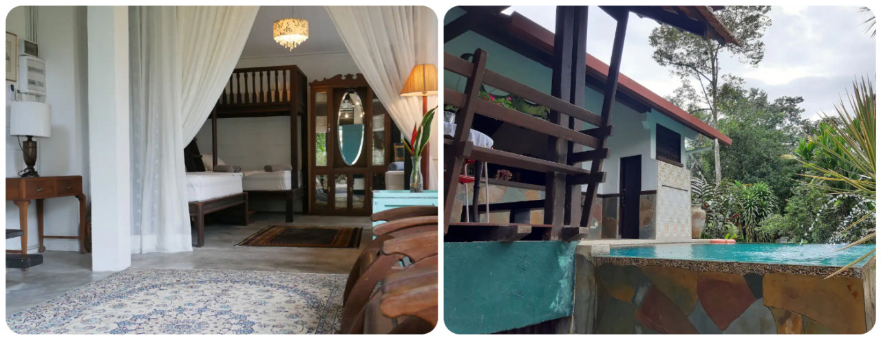 The Blue House farm (L) and the Riverview house at the Aman Dusun farm retreat. – Pic courtesy of Airbnb