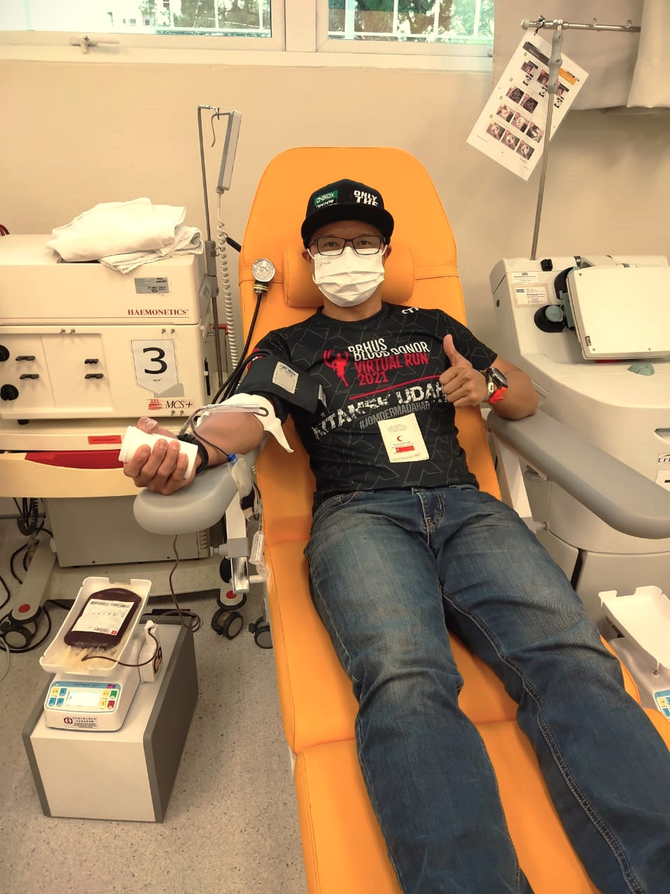 Regular donor Thompson Jirina at the Sarawak General Hospital today. He is donating for the 31st time today. 'It does not matter whose life my blood saves. Let it be anyone who needs it. I give in the spirit of solidarity,' he says. – Pic courtesy of Sarawak General Hospital Blood Bank 