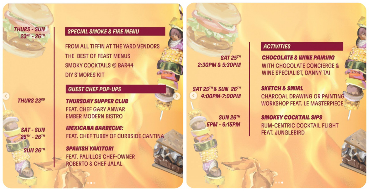 The full schedule of events for this weekend. – Pic courtesy of Tiffin at the Yard