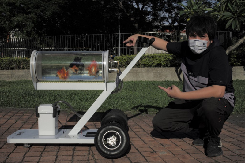 Taiwan man invents stroller for fish to ‘explore other worlds’