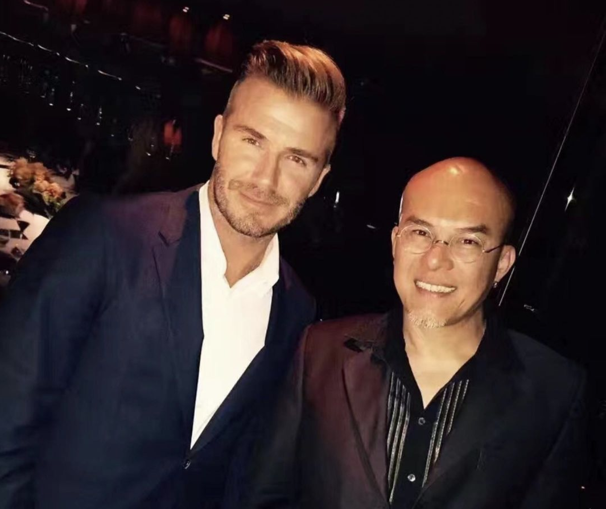 Tattoo artist and organiser Gabe Shum with footballer David Beckham. – Instagram pic