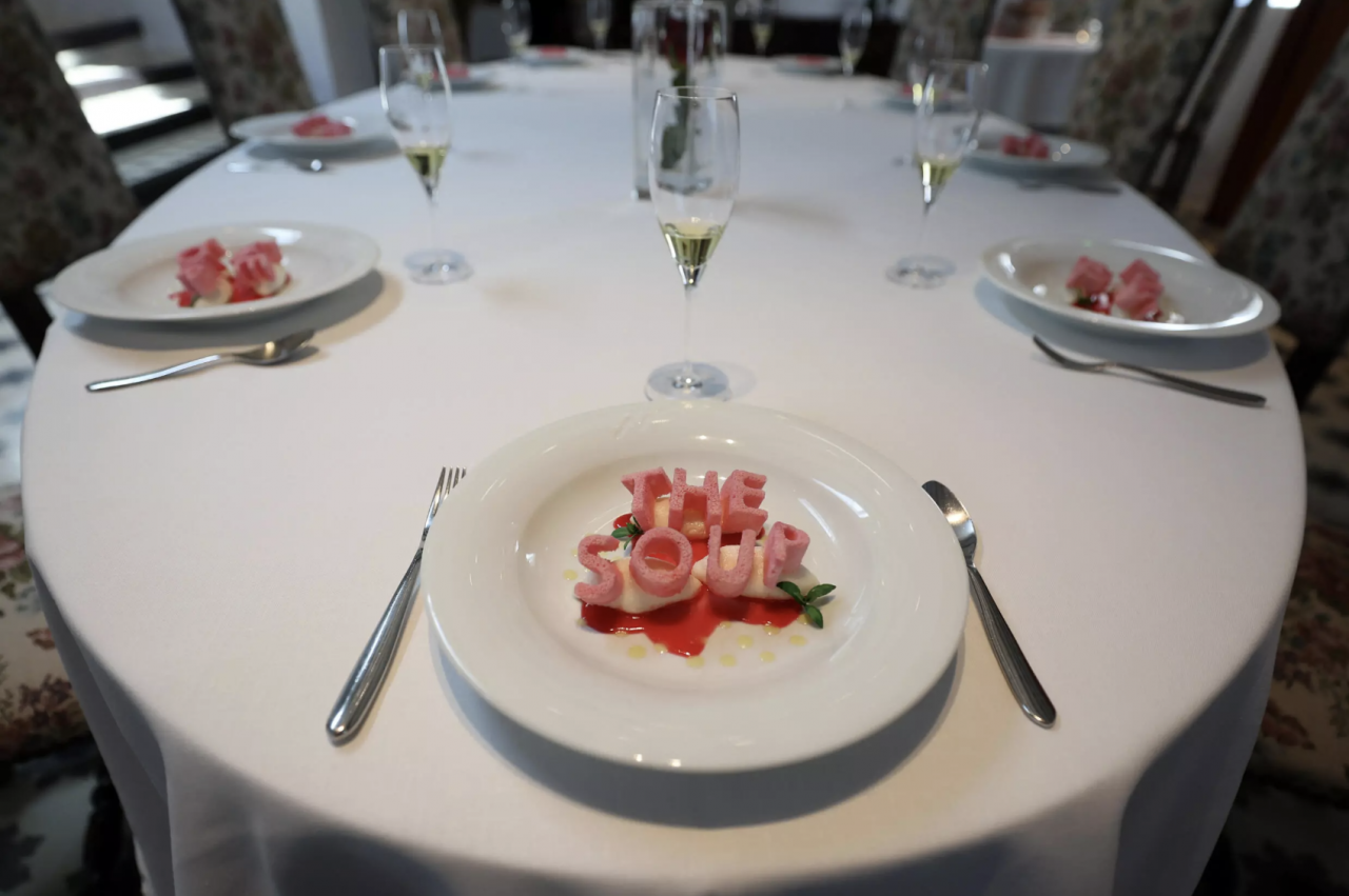 Plastic reproductions of elBulli dishes on display. – AFP pic