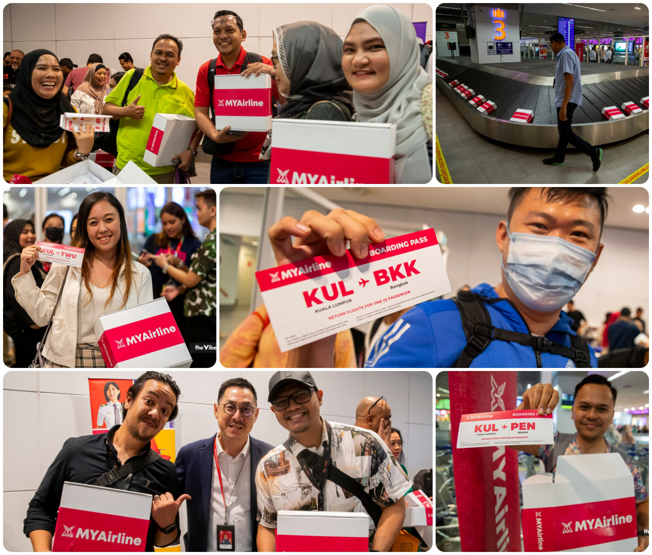 Passengers from flight Z98104 receiving their surprise boxes upon landing at KLIA2. – AZIM RAHMAN/The Vibes pic