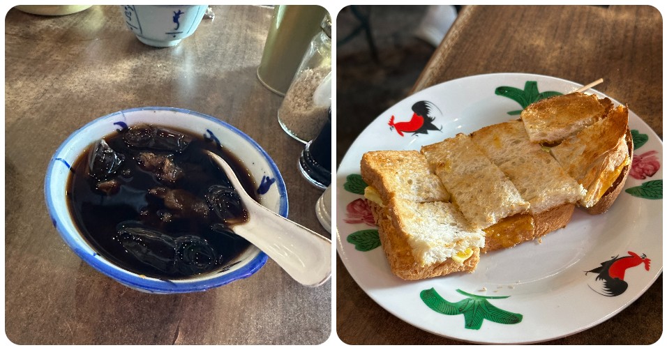 The longan aloe vera and the signature kaya toast. – Haikal Fernandez pic
